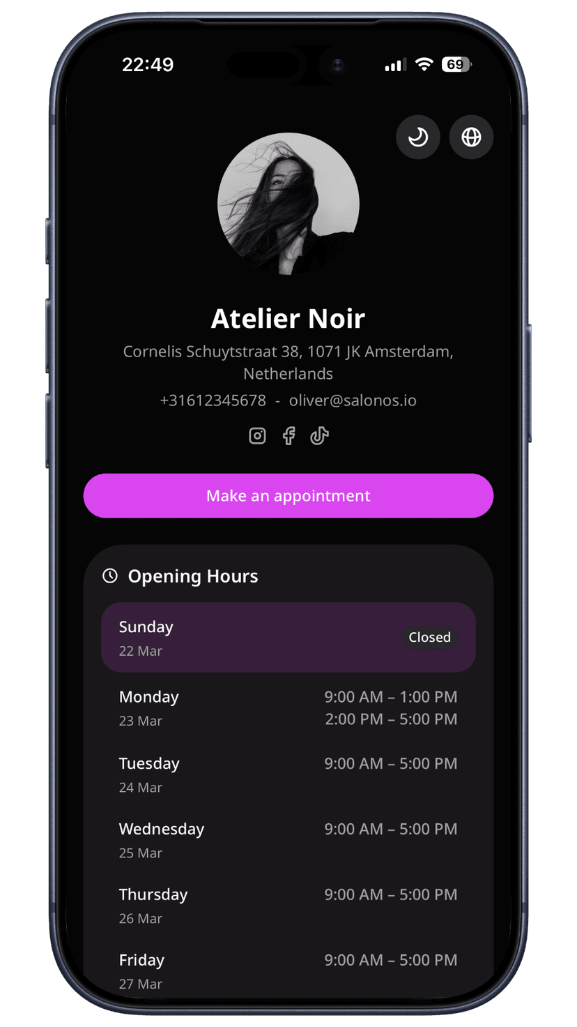 Fuchsia booking page