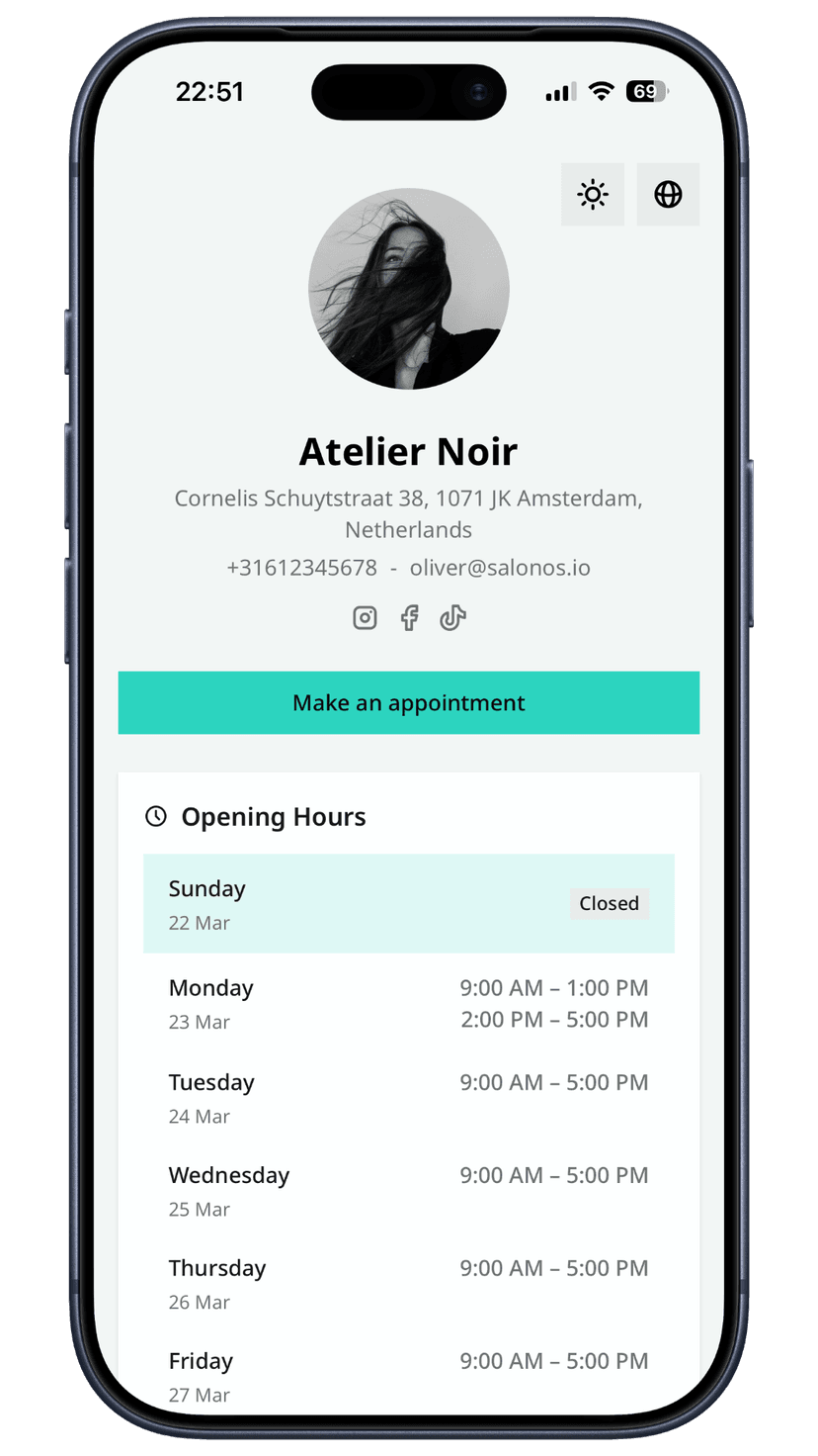 Mint booking page