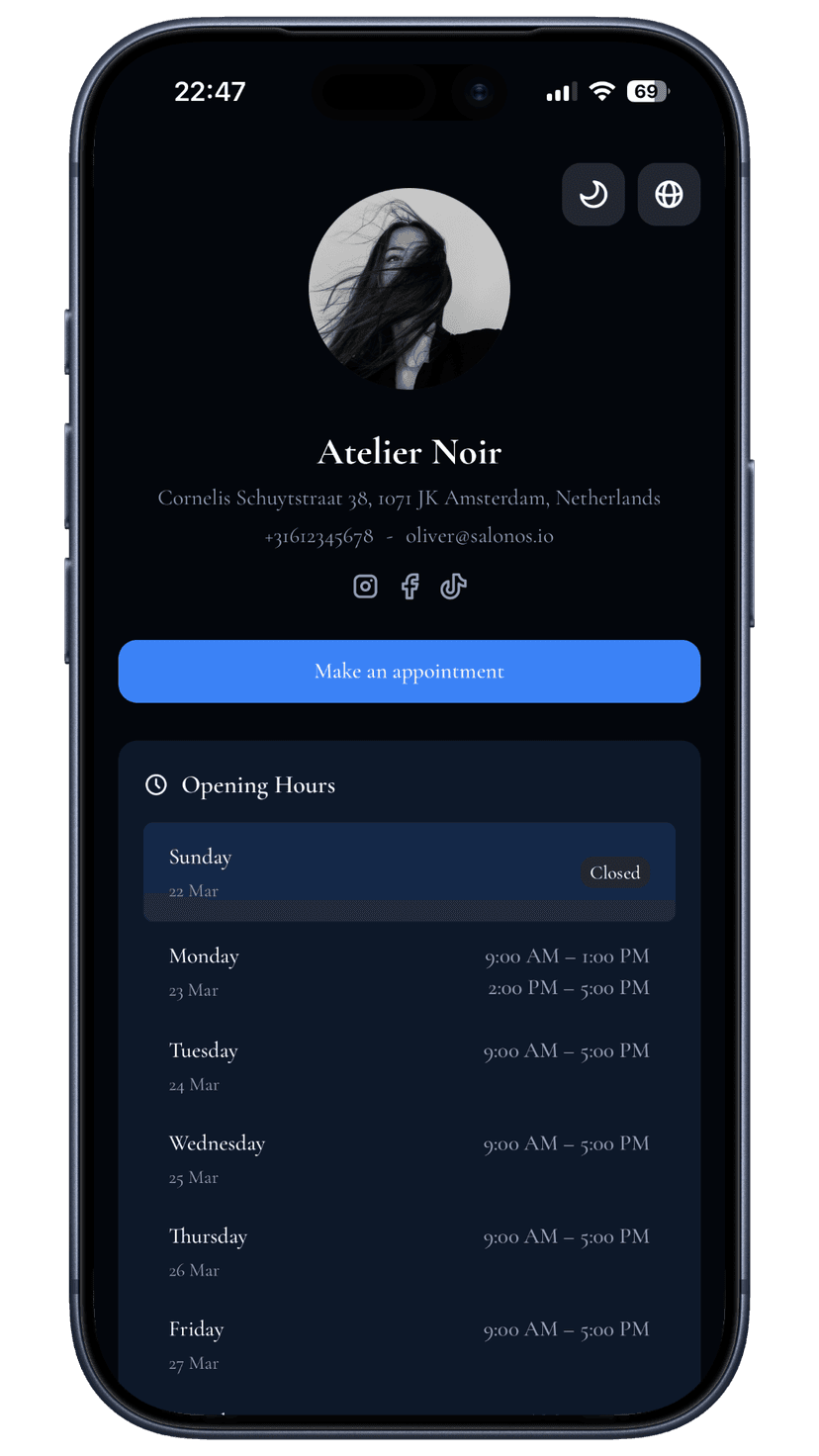 Sky booking page
