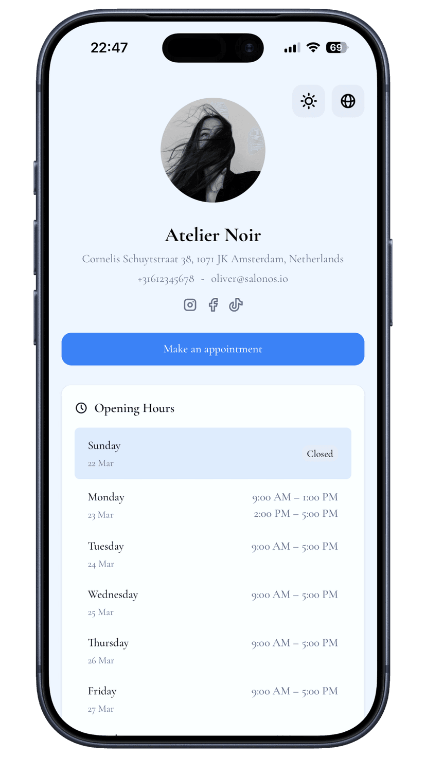 Sky booking page