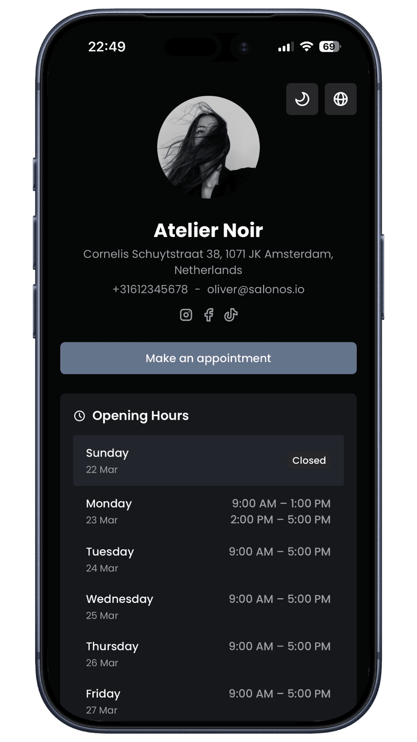 Slate booking page